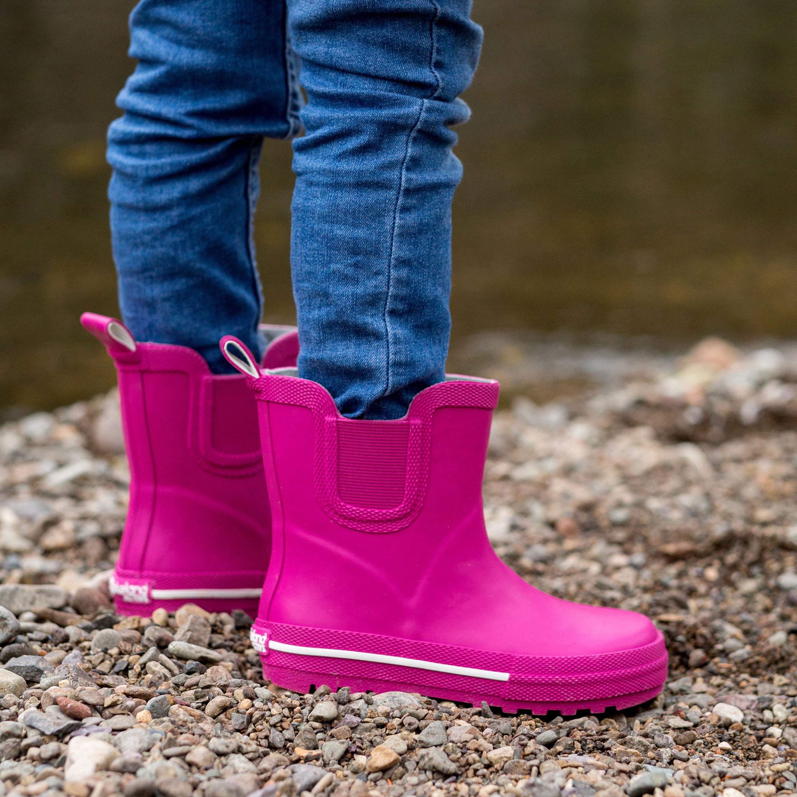 Pink rubber boots best sale