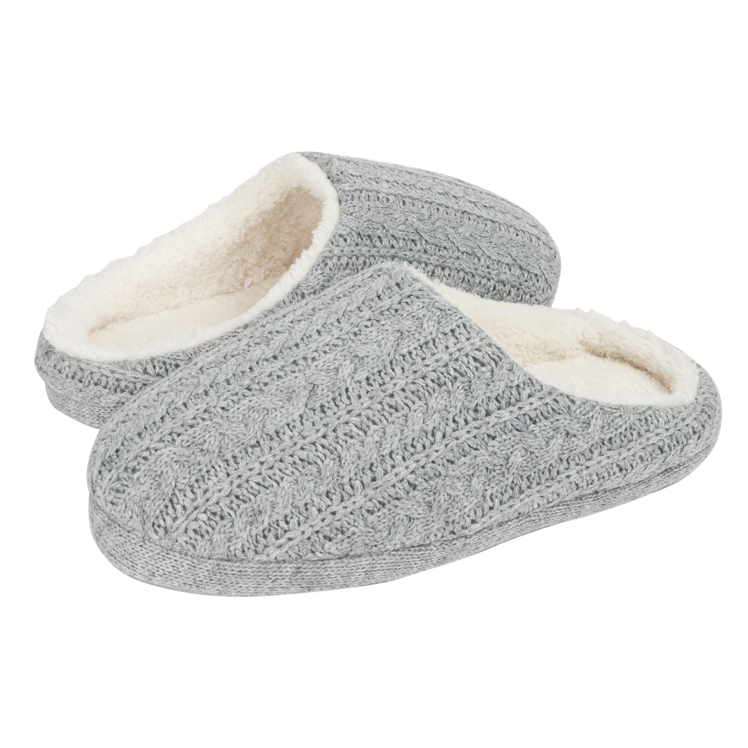 Grey cable knit slippers new arrivals