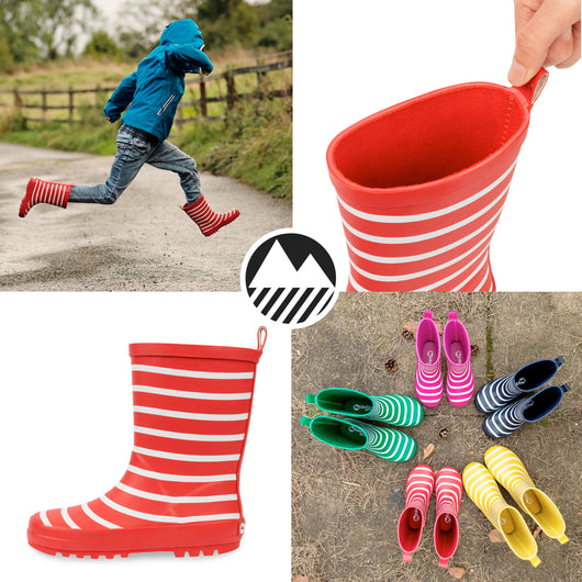 Kids' Pooley Striped Wellington Boots